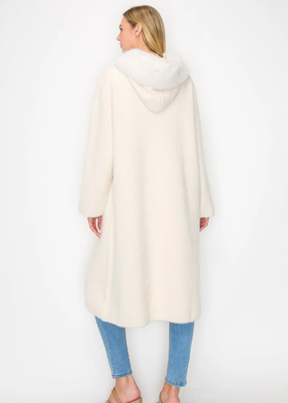 Joh Suraya Brushed Coat with Fur