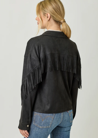 Mystree Fringe Back Suede Shirt - MD