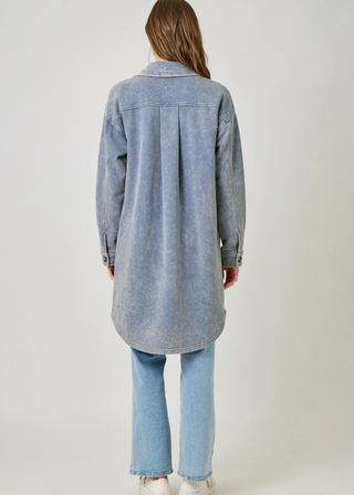 Mystree Washed Terry Long Jacket