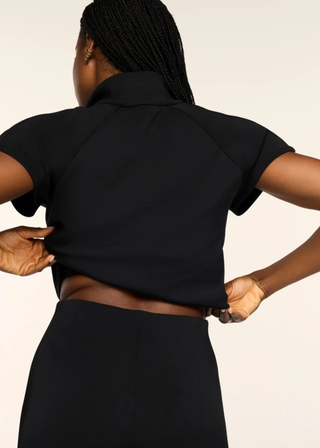SPANX Pintuck Half Zip Jumpsuit