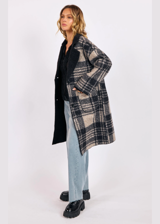 Sage the Label Sabrina Double Faced Plaid Coat