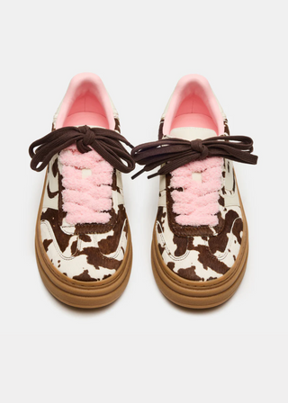 Steve Madden Dodge Cow Print Platform Sneaker