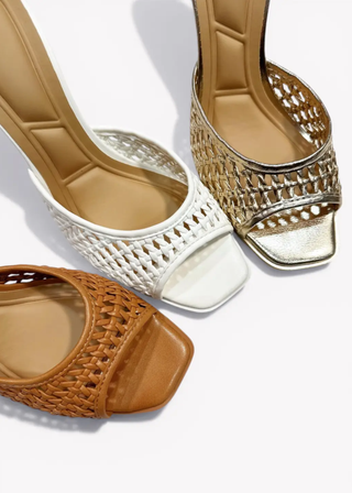 Anne Michelle Woven Mule Heels