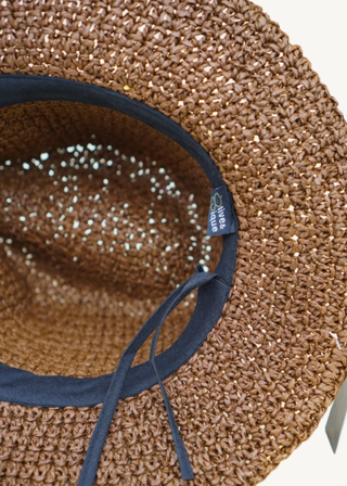Olive & Pique Straw Crochet Packable Fedora