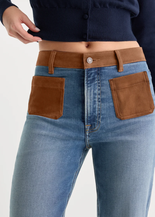 Good American Soft Tech Patch Pocket Good Petite Straight Jeans