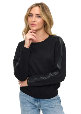 Ariella Crewneck Suede Scuba Sweater
