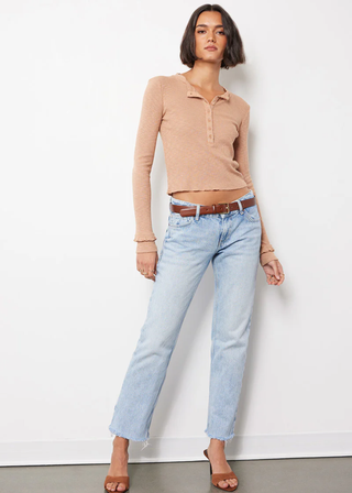 Bobi Ruffle Henley Tee