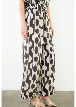 THML Oval Dot Smocked Waist Pants