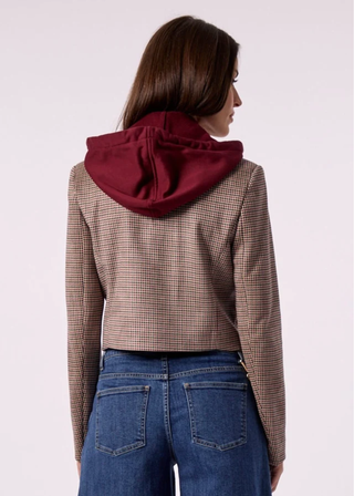 Blue Revival Skye Cropped Blazer With Hoodie Insert