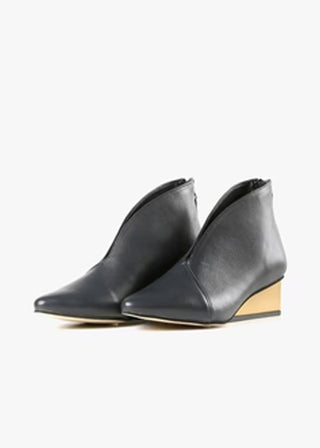 All Black Footwear Square Wedge Shootie - FS