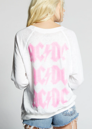 Recycled Karma AC/DC Pink Bolt Sweatshirt