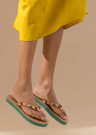 Laidback London Seri Hand-Beaded Low Platform Sandals