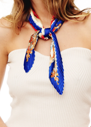 Abstract Design Pleated Square Scarf