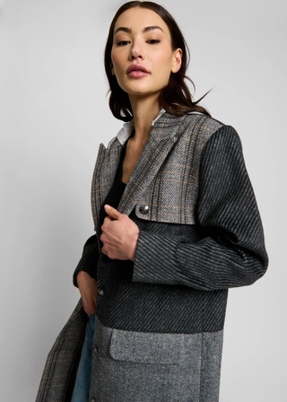Central Park West Orla Patchwork Dickie Coat