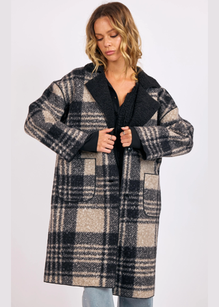 Sage the Label Sabrina Double Faced Plaid Coat