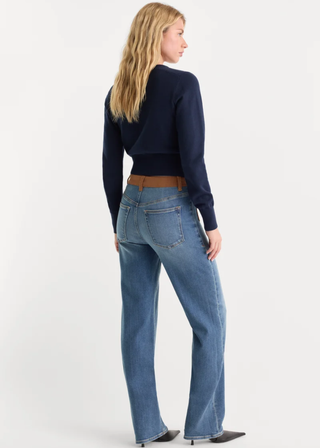 Good American Soft Tech Patch Pocket Good Petite Straight Jeans