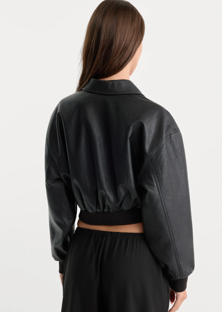 Good American Better Than Leather Bomber Jacket
