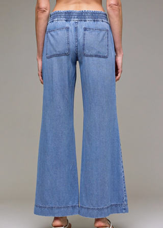 Hidden Mid Rise Drawstring Denim