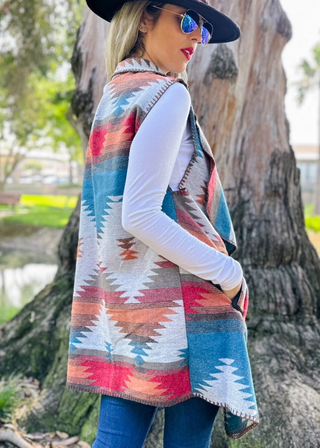 Amoli Aztec Open Front Vest