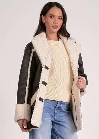 Elan Shearling & Faux Leather Jacket