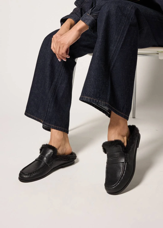 Yosi Samra Camden Fur Lined Mule Loafer