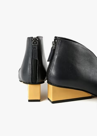 All Black Footwear Square Wedge Shootie - MD