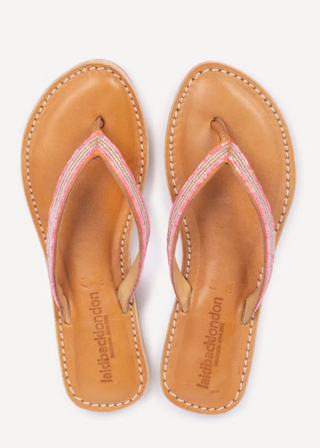 Laidback London Seri Hand-Beaded Low Platform Sandals