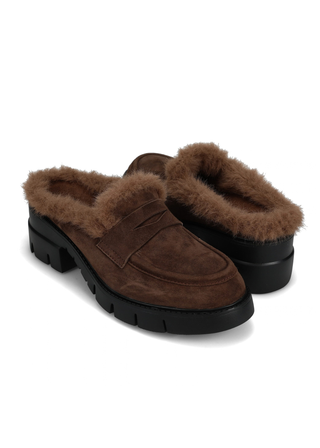 Vaneli Nety Faux Fur-Lined Loafer Mule