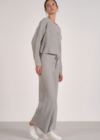 Elan Drawstring Wide Leg Sweater Pant - MD