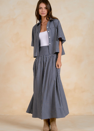 Elan Striped Maxi Skirt