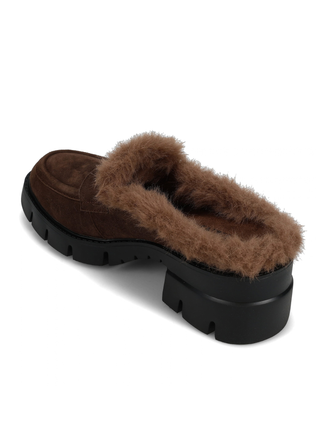 Vaneli Nety Faux Fur-Lined Loafer Mule