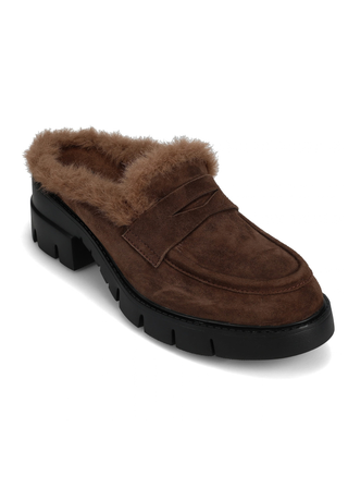 Vaneli Nety Faux Fur-Lined Loafer Mule