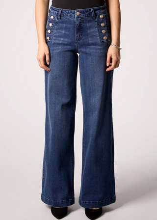 Blue Revival Sailor Mid Rise Wide Leg Jeans