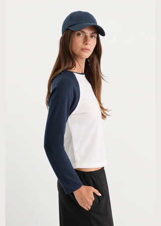 Good American the Long Sleeve Raglan Tee