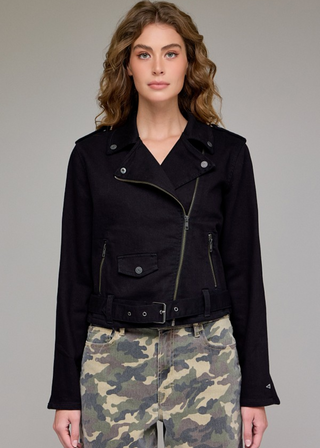 Hidden Relaxed Fit Biker Jacket - FS