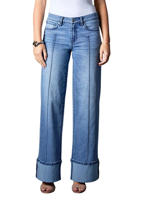 Blue Revival Cuffed Mid Rise Jeans -FS