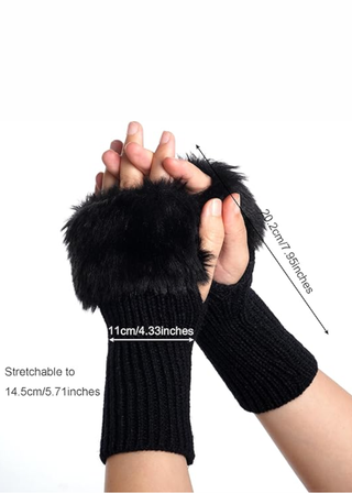 Sun Faux Fur Fingerless Arm Warmers
