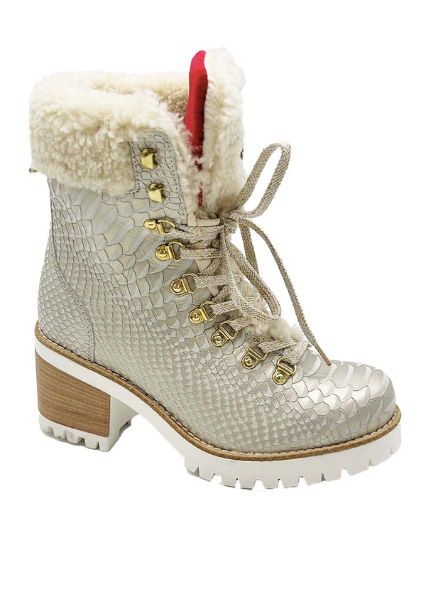 New Italia Katie Heeled Fur Boot
