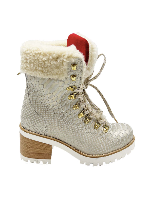 New Italia Katie Heeled Fur Boot
