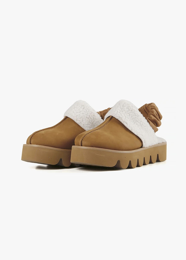 All Black Footwear Sherpa Sling Mule