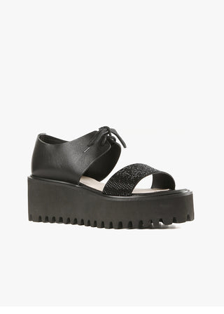 All Black Footwear Pave Flatform Sandal - FS